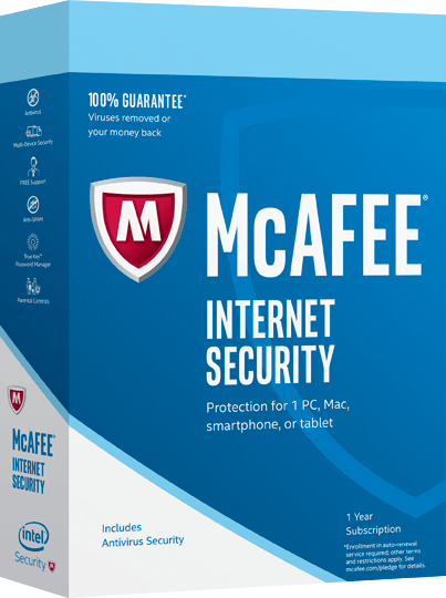 Cheap Antivirus McAfee Internet Security - 12 Months - Protect Your Devices - PC Mac Android IOS - InterSecure